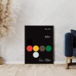 Mid-century modern inspired wall art poster of Braun designer Dieter Rams, minimalist and functionalist artwork for stylish interiors.
