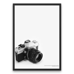 Retro Praktica Camera Monochrome Poster