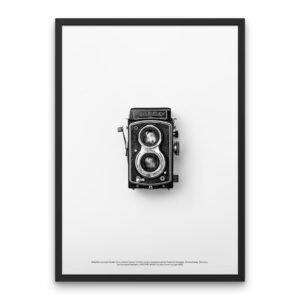 Retro Rolleiflex Camera Monochrome Poster