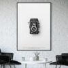 Retro Rolleiflex Camera Monochrome Poster - Image 5