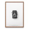 Retro Rolleiflex Camera Monochrome Poster - Image 4