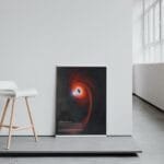 Black Hole Poster print with educational tidal disruption event scene for classroom and science wall art
