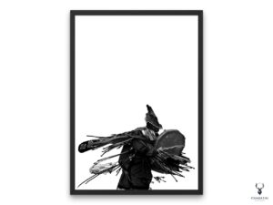 Mystical Shaman Monochrome Poster 1