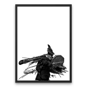 Mystical Shaman Monochrome Poster 1