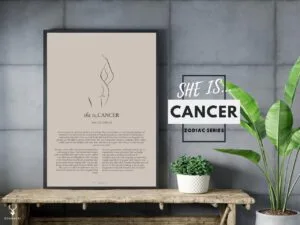 She is Cancer Minimalist Zodiac Home Decor