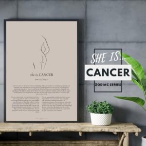 She is Cancer Minimalist Zodiac Home Decor