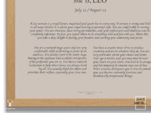 She is Leo Minimalist Zodiac Home Decor - Image 2