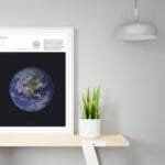 Earth Globe Wall Art – Educational Space Poster for home and office decor.