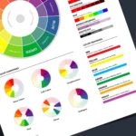 Designer Color Wheel Wall Art showing CMYK, RGB, and HEX values for professional designers.