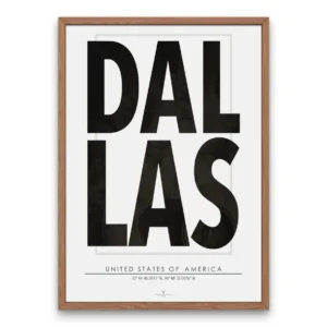 Dallas City Typographic Poster