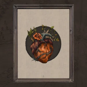Floral Human Heart Gothic & Nordic Poster