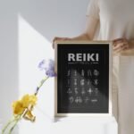 Reiki therapy wall print with Reiki healing energy symbols for spiritual wellness.