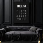 Reiki meditation wall art poster with Reiki symbols chart for yoga and meditation.