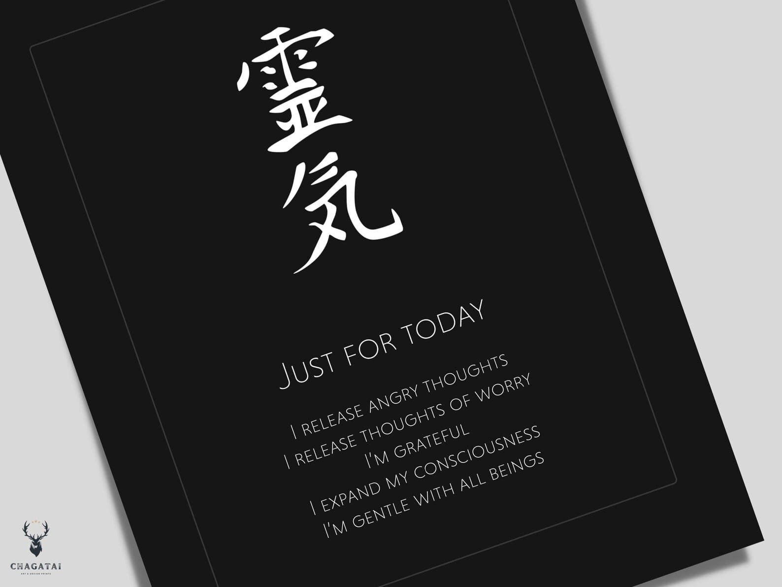 Reiki Wall Art with affirmations for meditation and healing spaces in yoga studios and therapy rooms.