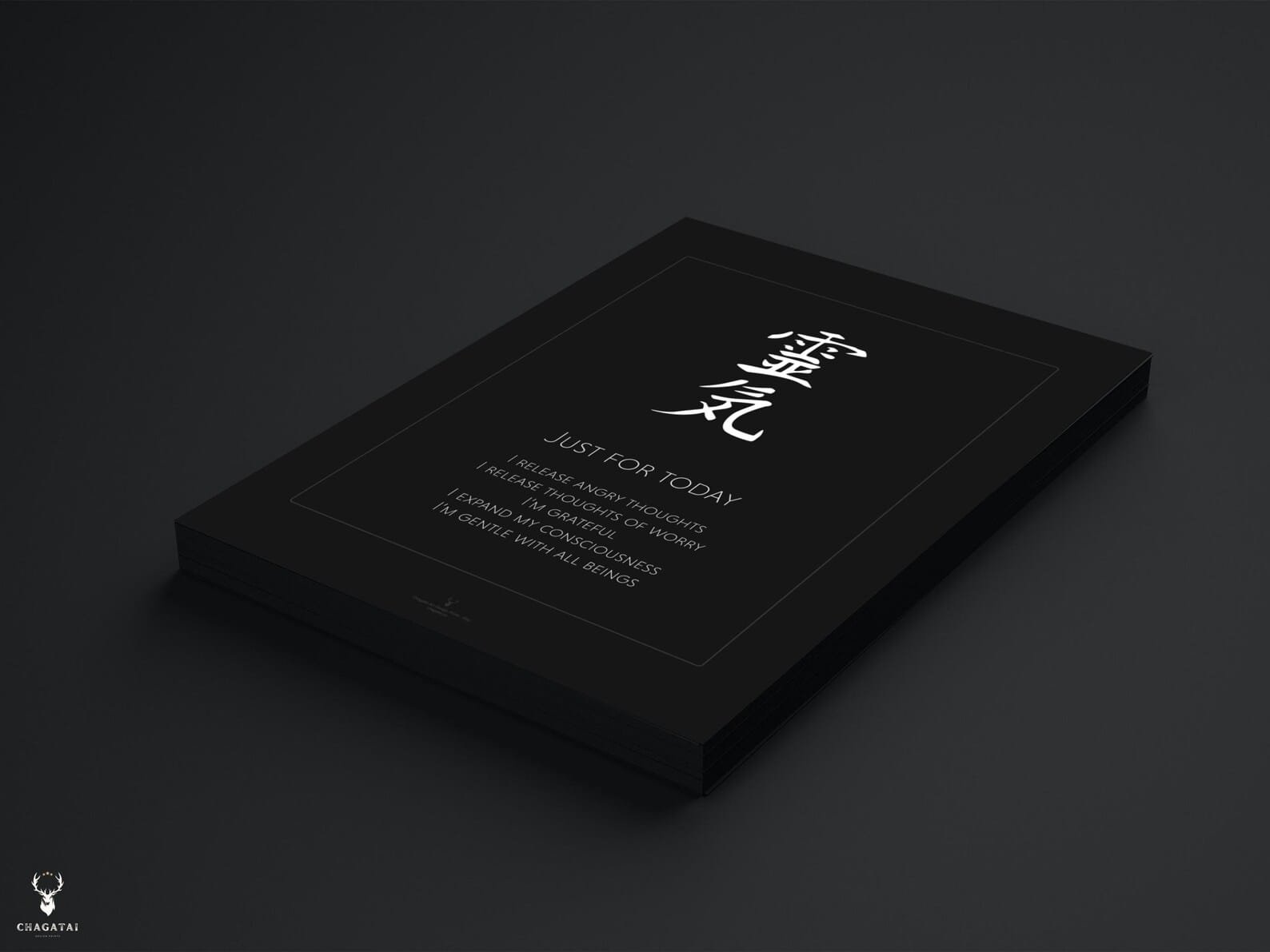 Reiki Healing Poster featuring affirmations for meditation rooms and mindful living spaces.