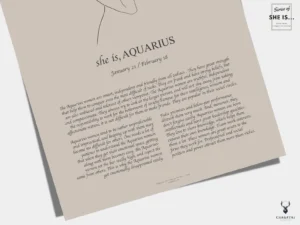 She is Aquarius Minimalist Zodiac Home Decor - Image 4