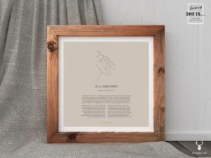 She is Aquarius Minimalist Zodiac Home Decor - Image 3