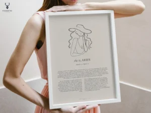 She is Aries Minimalist Zodiac Home Decor - Image 3