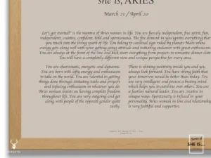 She is Aries Minimalist Zodiac Home Decor - Image 4