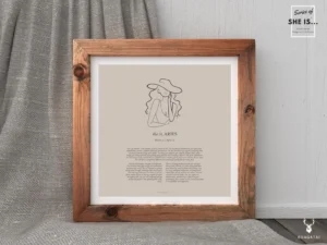 She is Aries Minimalist Zodiac Home Decor - Image 2