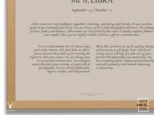 She is Libra Minimalist Zodiac Home Decor - Image 4