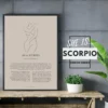 She is Scorpio Minimalist Zodiac Home Decor