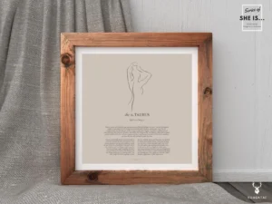 She is Taurus Minimalist Zodiac Home Decor - Image 3