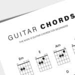Guitar chord chart with notes for guitar and tabs for quick learning