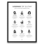 Guitar Legends wall art poster featuring iconic players in guitar history