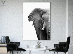 Elephant Monochrome Poster - Image 2