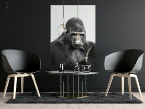 Gorilla Monochrome Poster - Image 4