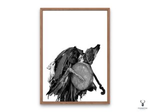 Mystical Shaman Monochrome Poster 3 - Image 3