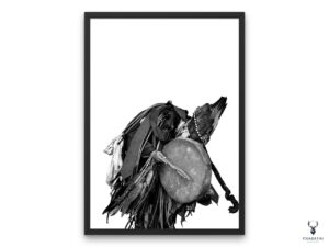 Mystical Shaman Monochrome Poster 3