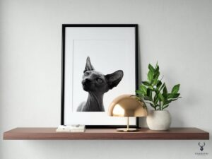 Sphynx Cat Monochrome Poster - Image 2