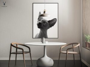 Sphynx Cat Monochrome Poster - Image 3