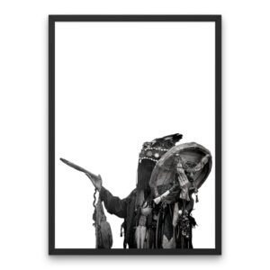 Mystical Shaman Monochrome Poster 2