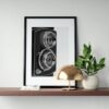 Retro Lubitel Camera Monochrome Poster - Image 2