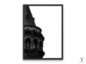 Istanbul Galata Tower Monochrome Poster