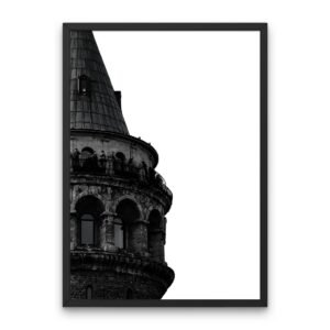Istanbul Galata Tower Monochrome Poster