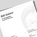 Bill Gates Success Laws Poster, inspirational office decor wall print with business wisdom and leadership quotes
