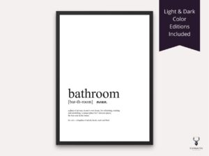 Bathroom Definition Wall Decor - 2 Colors Edition