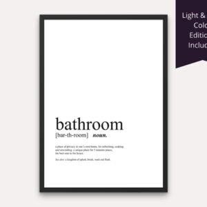 Bathroom Definition Wall Decor - 2 Colors Edition