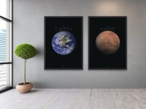 Mars & Earth Set of 2 Solar System Poster - Image 4