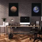 Classroom wall poster of Mars and Earth for astronomy students and teachers.