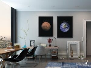 Mars & Earth Set of 2 Solar System Poster - Image 2