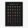 Colors of Wine & Glass Poster - Dark Edition