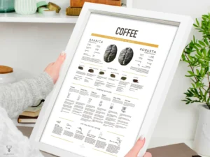 Arabica vs Robusta coffee comparison infographic.