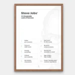 Minimalist Steve Jobs Poster showcasing 10 Success Laws motivational typography print for office wall decor