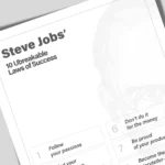 Steve Jobs wall art with 10 Success Laws inspirational quotes for entrepreneurs and leaders