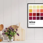 Educational wine color spectrum chart poster showing shades of wine for sommeliers and students